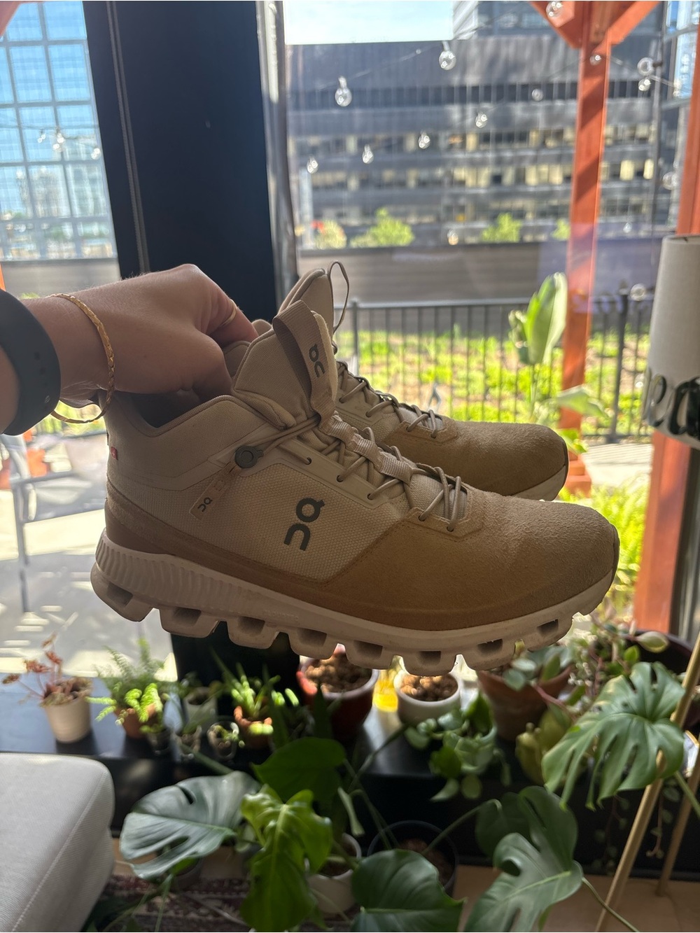 On Cloud Hi Waterproof Women’s Athletic Shoes - Sand